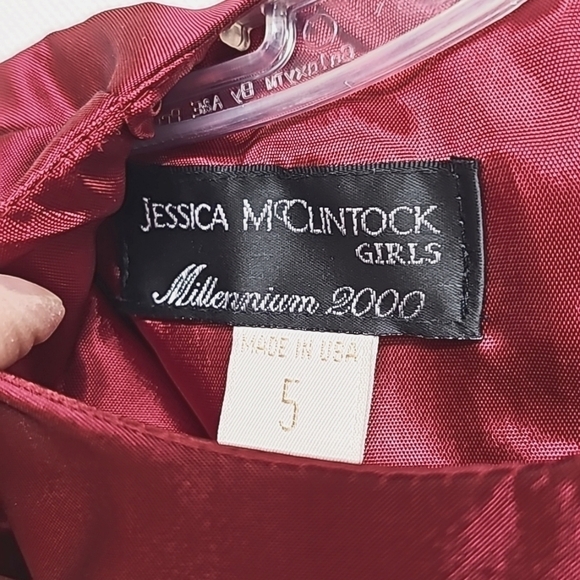 Vintage Jessica McClintock red taffeta dress. Girls size 5 - Picture 2 of 9
